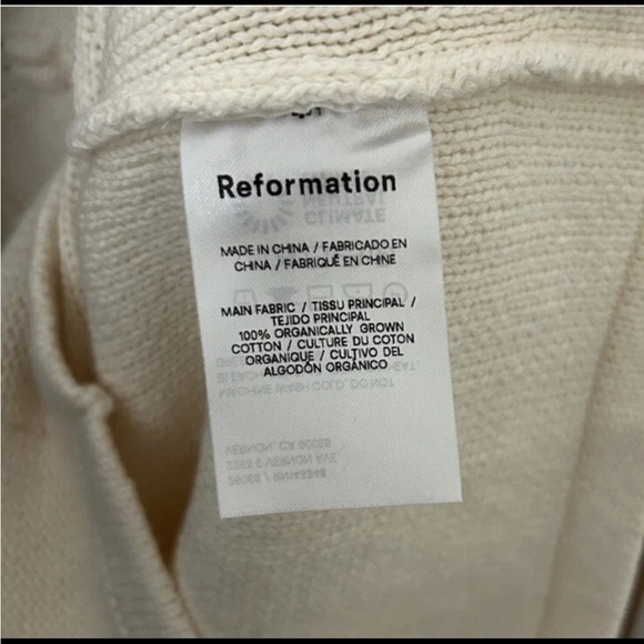 Reformation Cento Cable Knit Cotton Sweater Mini Dress NWT - Picture 6 of 7